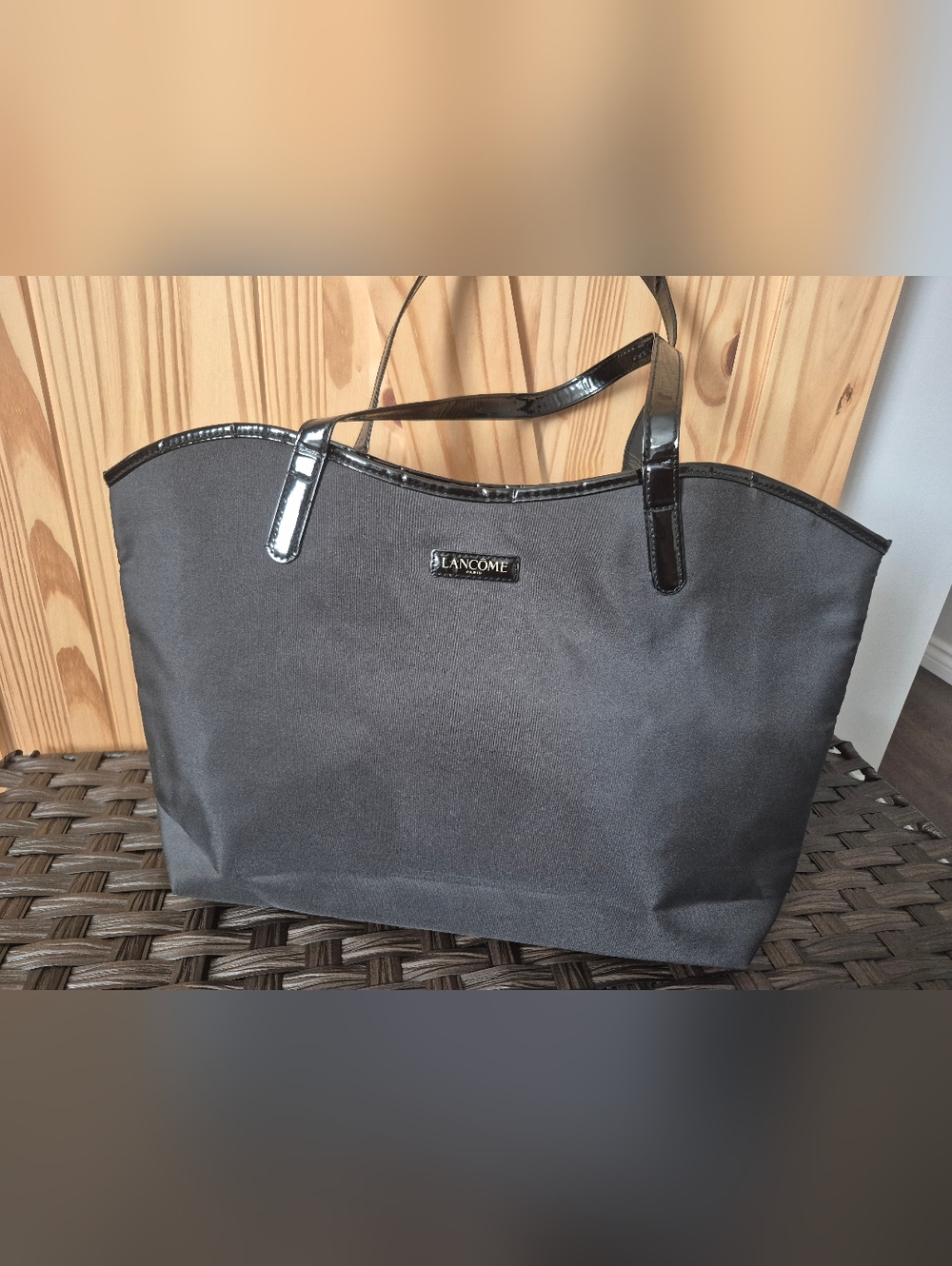 NWOT Lancôme Tote Shopper Bag with Patent Trim